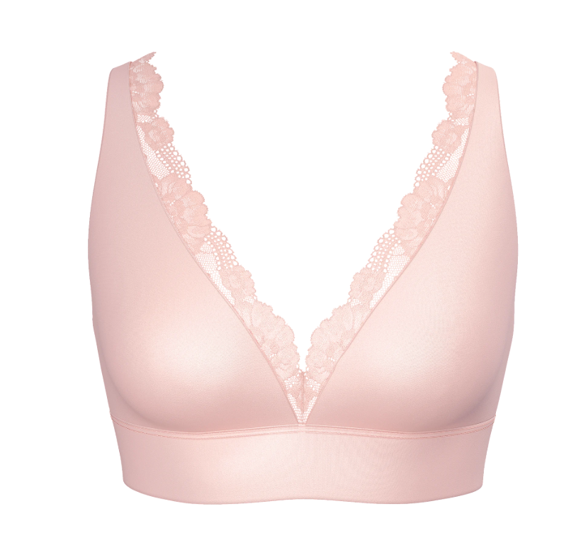 DUMMY - Brasier Victoria Secret tipo bralette con escote pronunciado y ribete de encaje para mastectomía L
